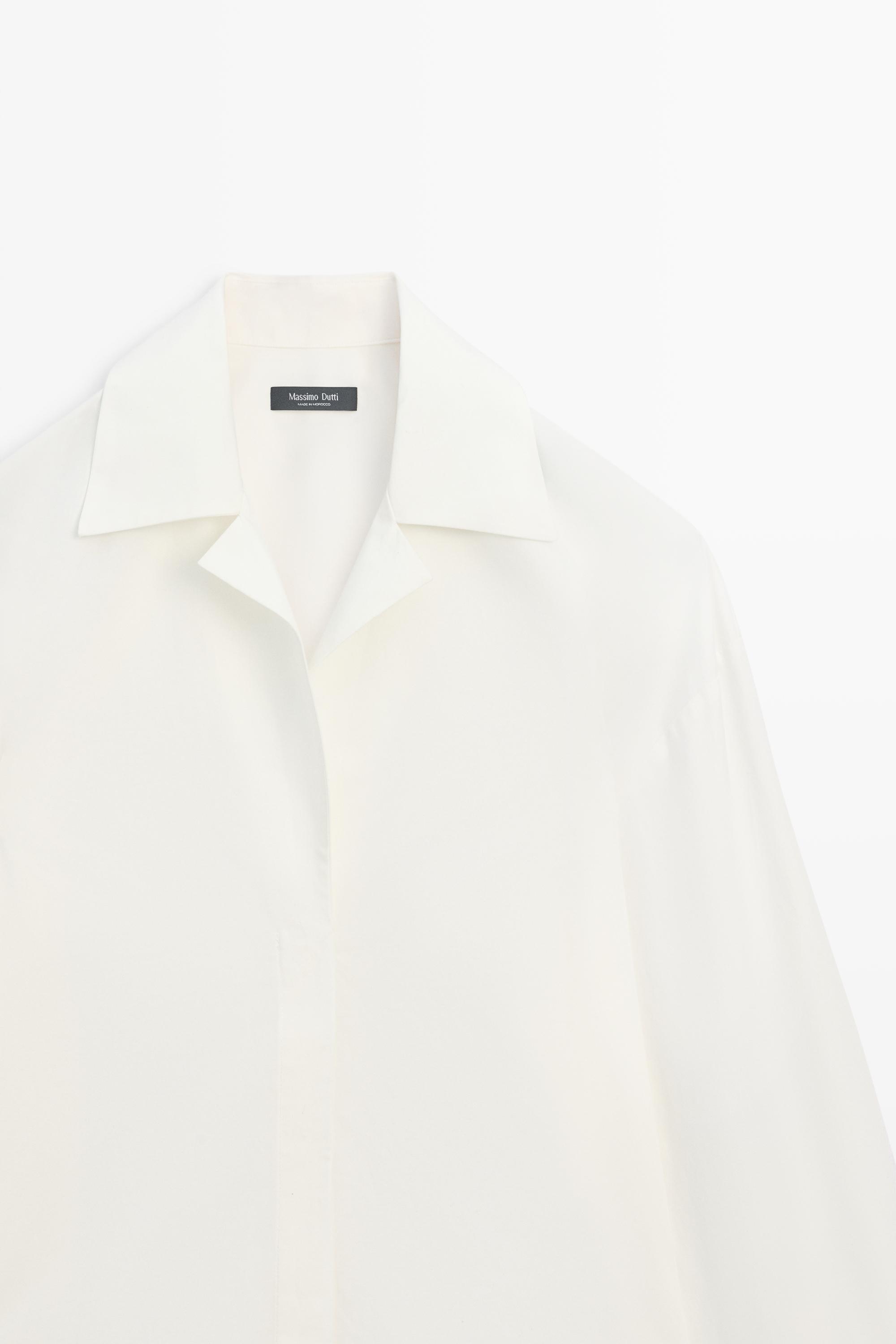 Chemise en popeline avec détails coutures
